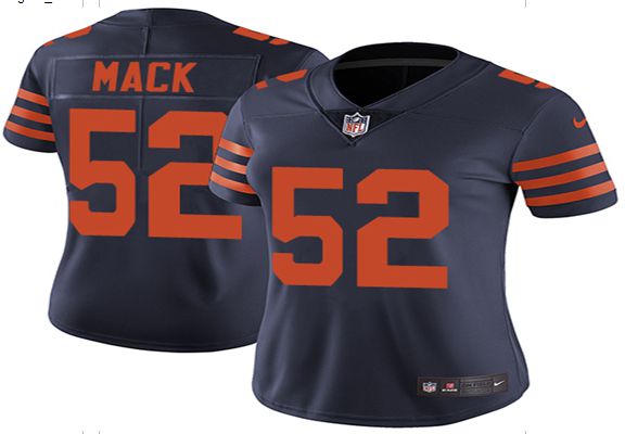 Women Chicago Bears #52 Mack Blue Orange Nike Vapor Untouchable Player NFL Jerseys->carolina panthers->NFL Jersey